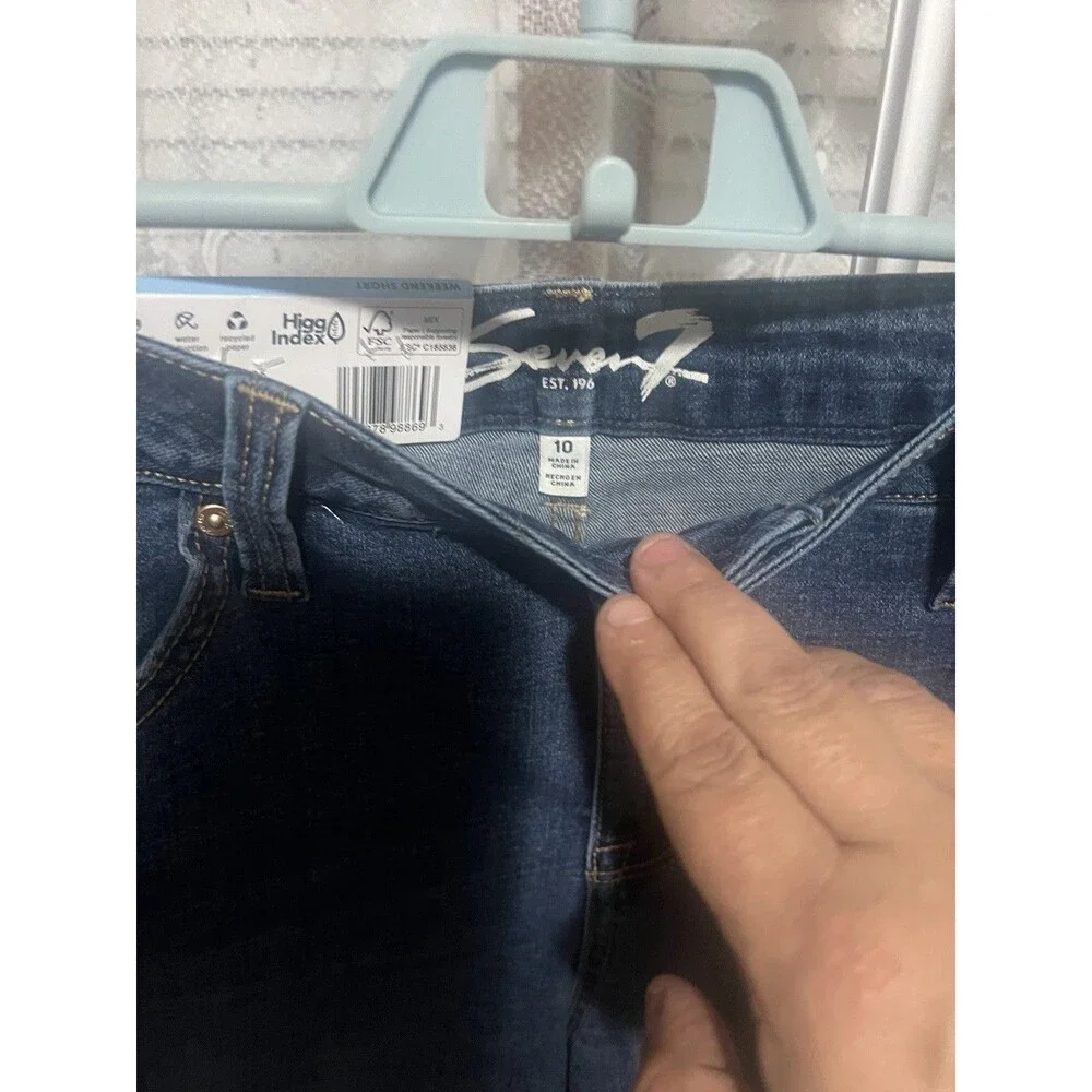 Seven7 Weekend Short Cut Off Denim Cuffed Blue Denim Women's Size 10 Shorts